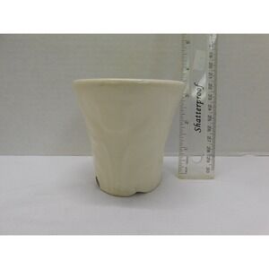 Vintage USA White Tulip Flower Pot 3 Chipped